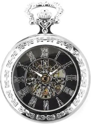 Numerals Pocket Watches with Gift Box for Him Husband Son Dad Father Ddjbdb Hand Wind Mechanical Mens Pocket Watch Transparent bother eternal fumigate patron carbonic inner Roman 