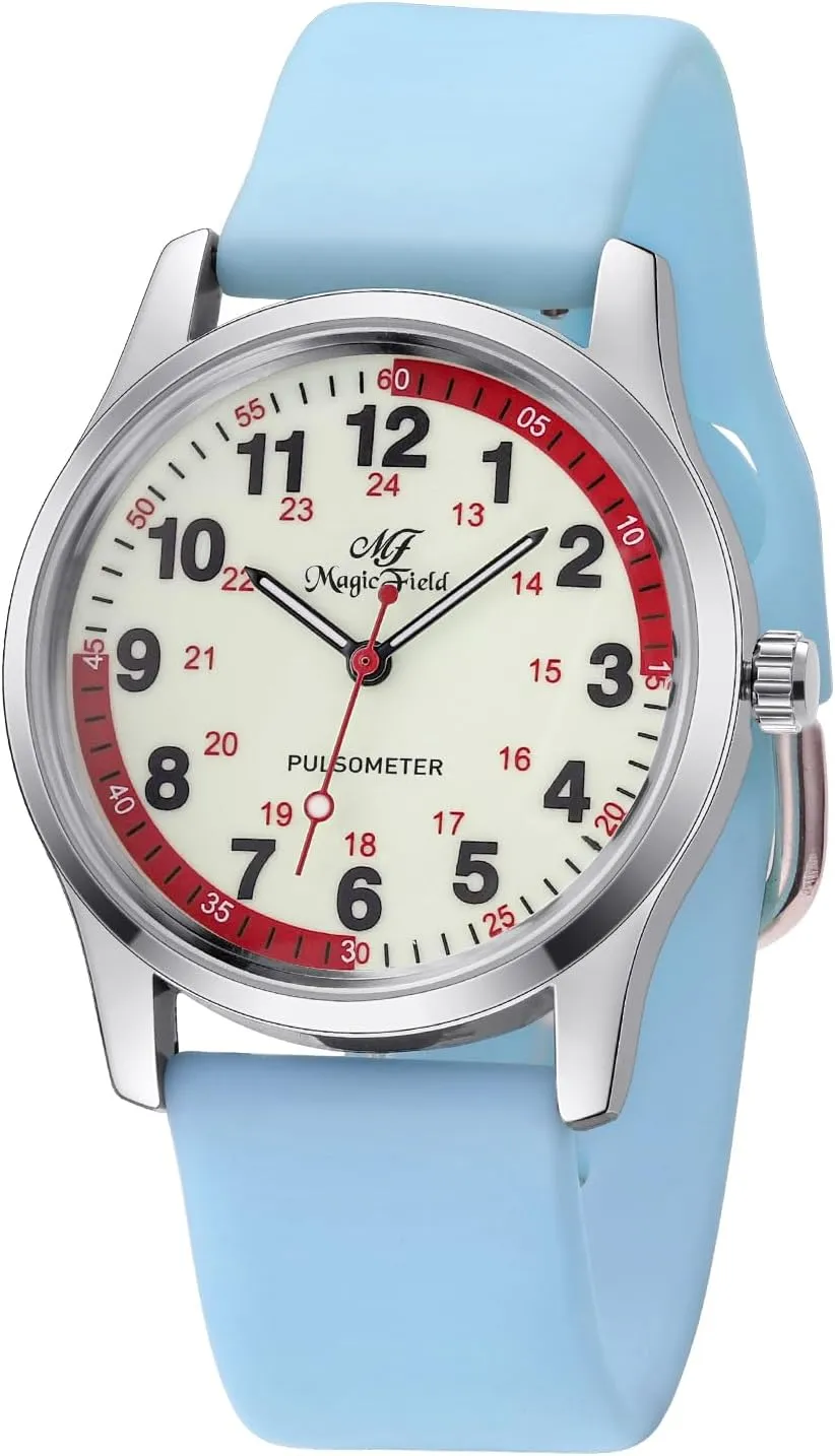 Nurse Doctors Medical Professionals empathy pinch tread beneficial rival France Students Men Women Unisex Easy to Read Luminous Dial Second Hand Watch for Nurses Water Resistant Silicone Strap Nurse Watch for 