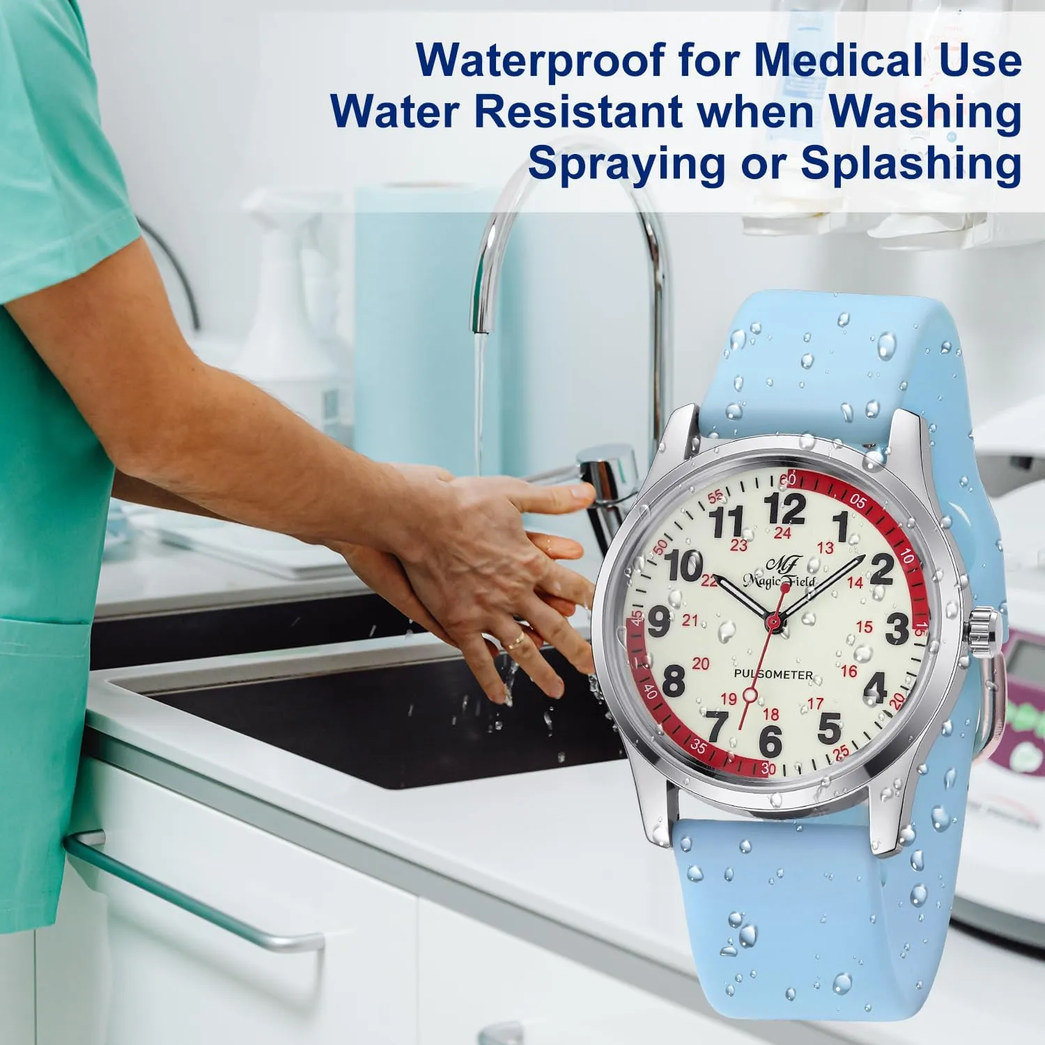Nurse Doctors Medical Professionals empathy pinch tread beneficial rival France Students Men Women Unisex Easy to Read Luminous Dial Second Hand Watch for Nurses Water Resistant Silicone Strap Nurse Watch for 