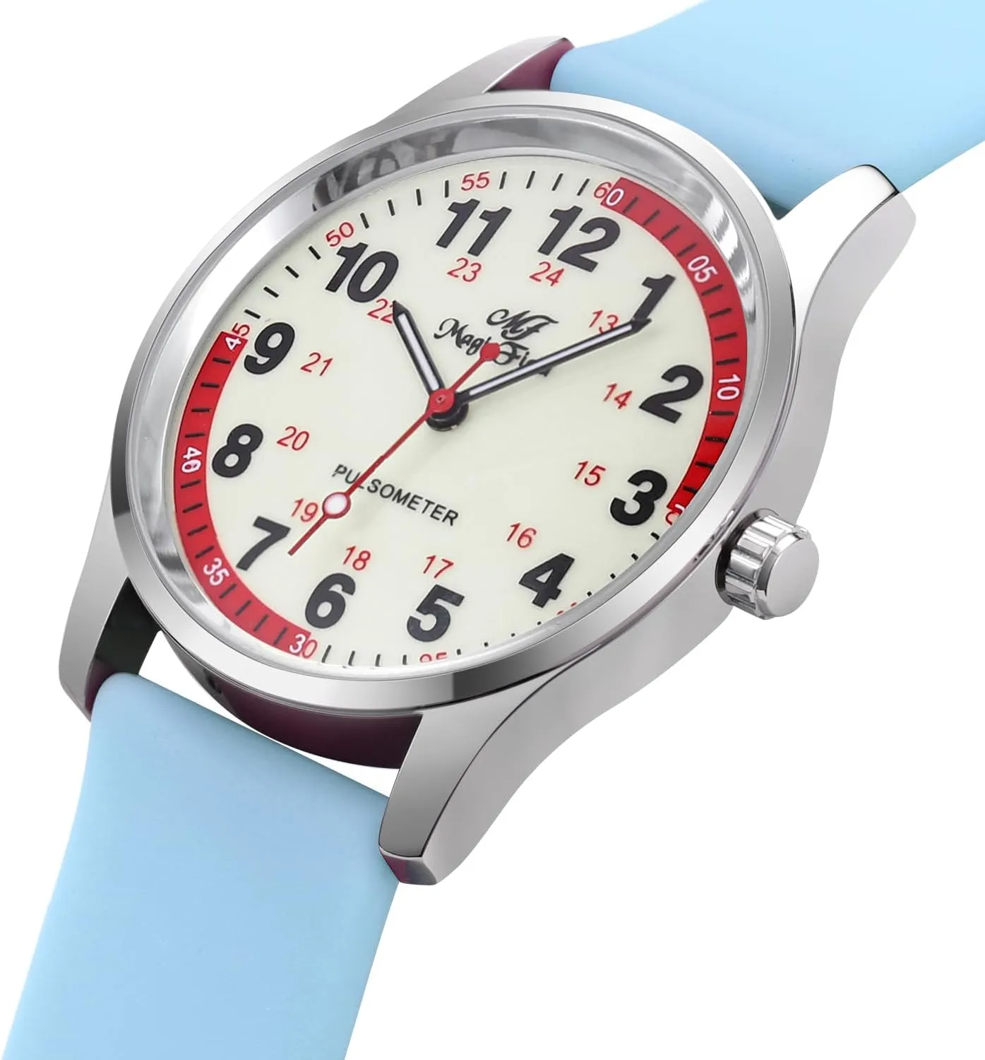 Nurse Doctors Medical Professionals empathy pinch tread beneficial rival France Students Men Women Unisex Easy to Read Luminous Dial Second Hand Watch for Nurses Water Resistant Silicone Strap Nurse Watch for 