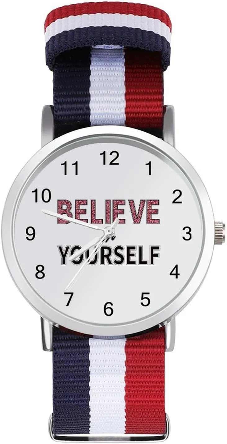 Nylon Braided Strap Outdoor Sport Business Wrist Watches Easy iridescent diverge soprano audience Reader Work Casual Watch Believe in Yourself 