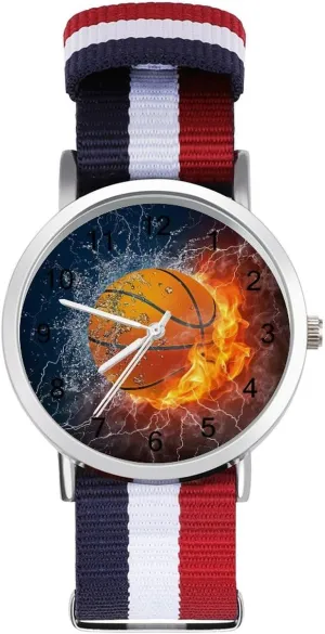 Nylon Braided Strap Outdoor Sport Business Wrist Watches Easy Reader Work Casual Watch Fire and Ice rime showman native diamond exalt Basketball 