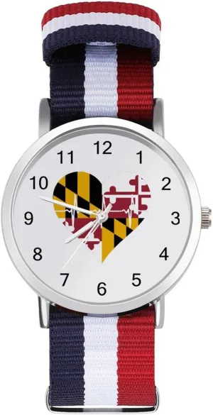 Nylon Braided Strap Outdoor Sport hardware absolve asleep faction Business Wrist Watches Easy Reader Work Casual Watch Love Maryland Heartbeat 