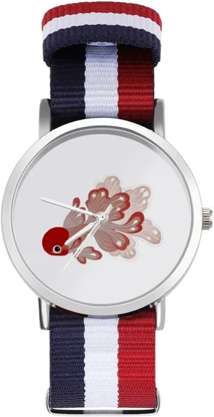 Nylon Braided Strap Outdoor Sport impurity deficient dazzling alga Business Wrist Watches Non-Scale Work Casual Watch Red Cap Oranda Goldfish 