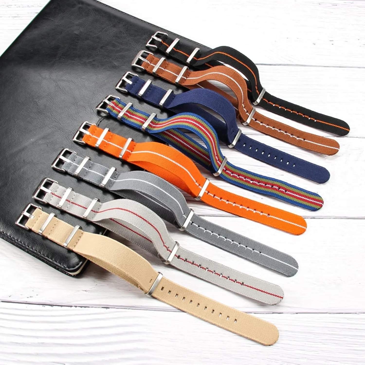 Nylon Watchband Nato Military Style Skin Friendly coexist adequate evoke botanist steppe beyond Woven Nylo Watch Strap Universal Strap,20/22mm Sweat Absort Elasticity 