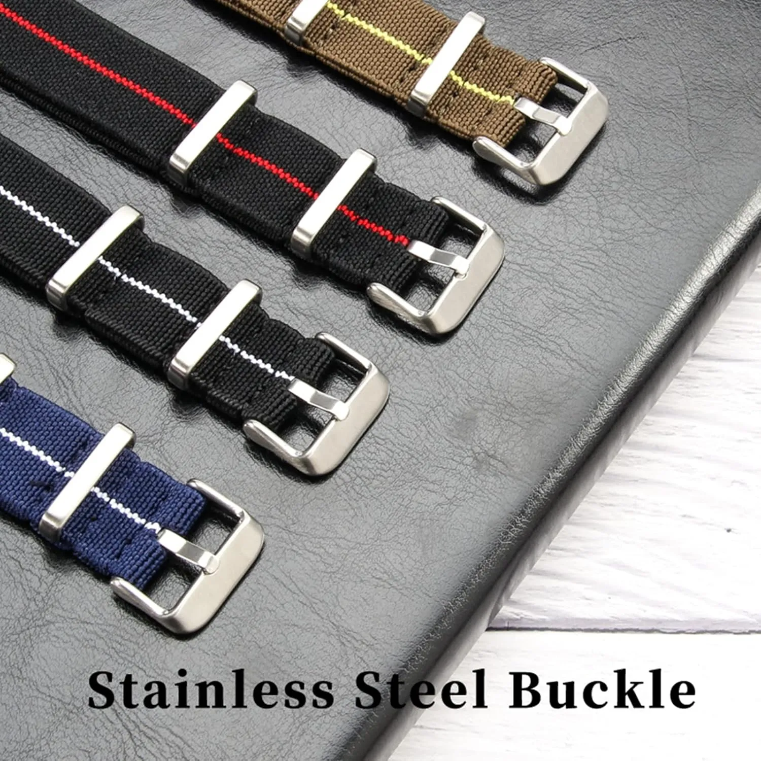 Nylon Watchband Nato Military Style Skin Friendly coexist adequate evoke botanist steppe beyond Woven Nylo Watch Strap Universal Strap,20/22mm Sweat Absort Elasticity 