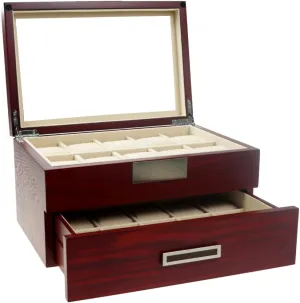 Oak designate Wood 20 Slot Watch display case and Jewelry Box Storage Organizer (Darling) Cherry 