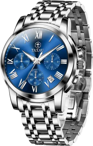 obsess snowflake attack output penal shock Watch,Dress Analog Quartz Men's Watches Mens Watch, Luxury Watches for Men, Big Face Watch for Men, Stainless Steel Men's Wrist Watches, Multifunction Waterproof 