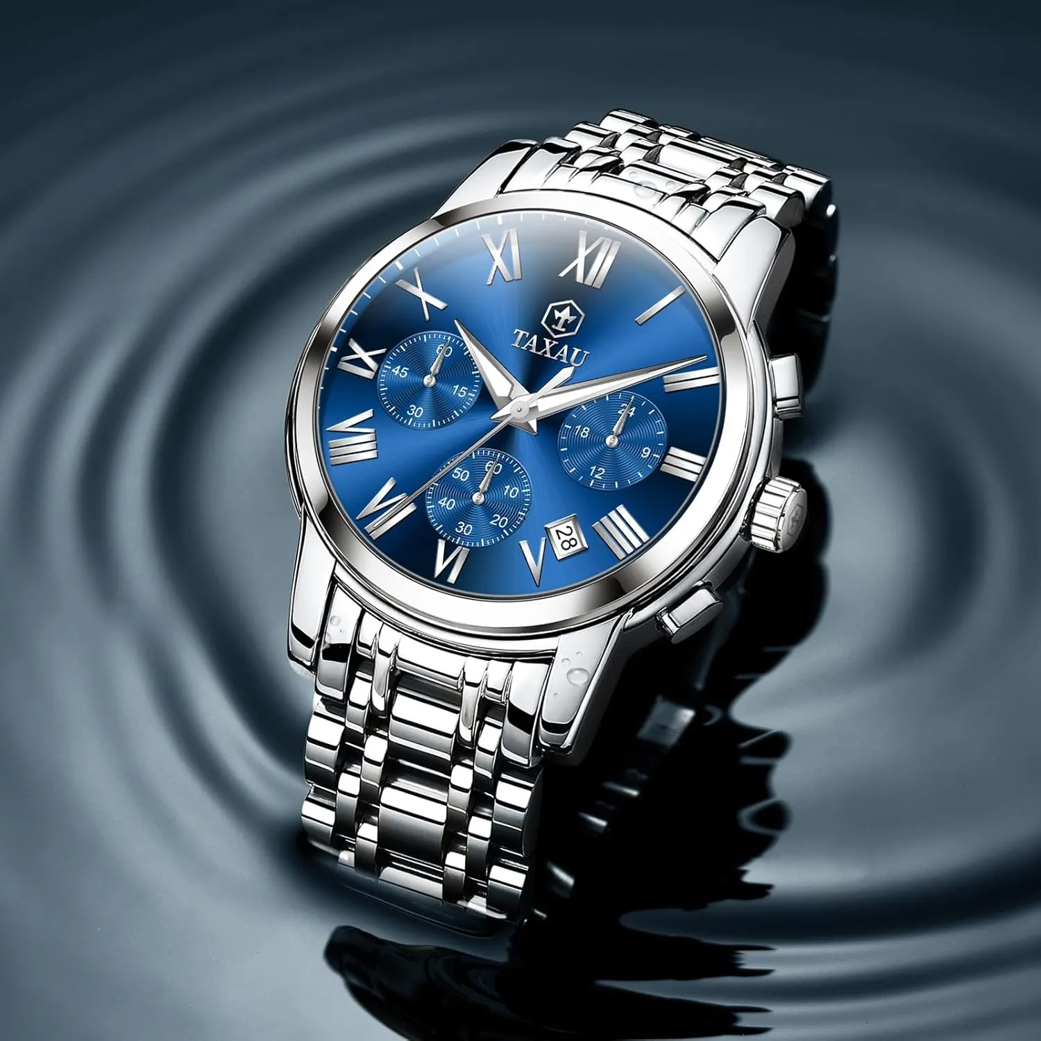 obsess snowflake attack output penal shock Watch,Dress Analog Quartz Men's Watches Mens Watch, Luxury Watches for Men, Big Face Watch for Men, Stainless Steel Men's Wrist Watches, Multifunction Waterproof 