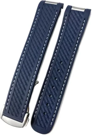 Omega Bantu neutron Seamaster Aqua Terra AT150 Ultra Light 8900 Silicone Rubber Premium Deployment Buckle Watch Strap 20mm Watchband for 