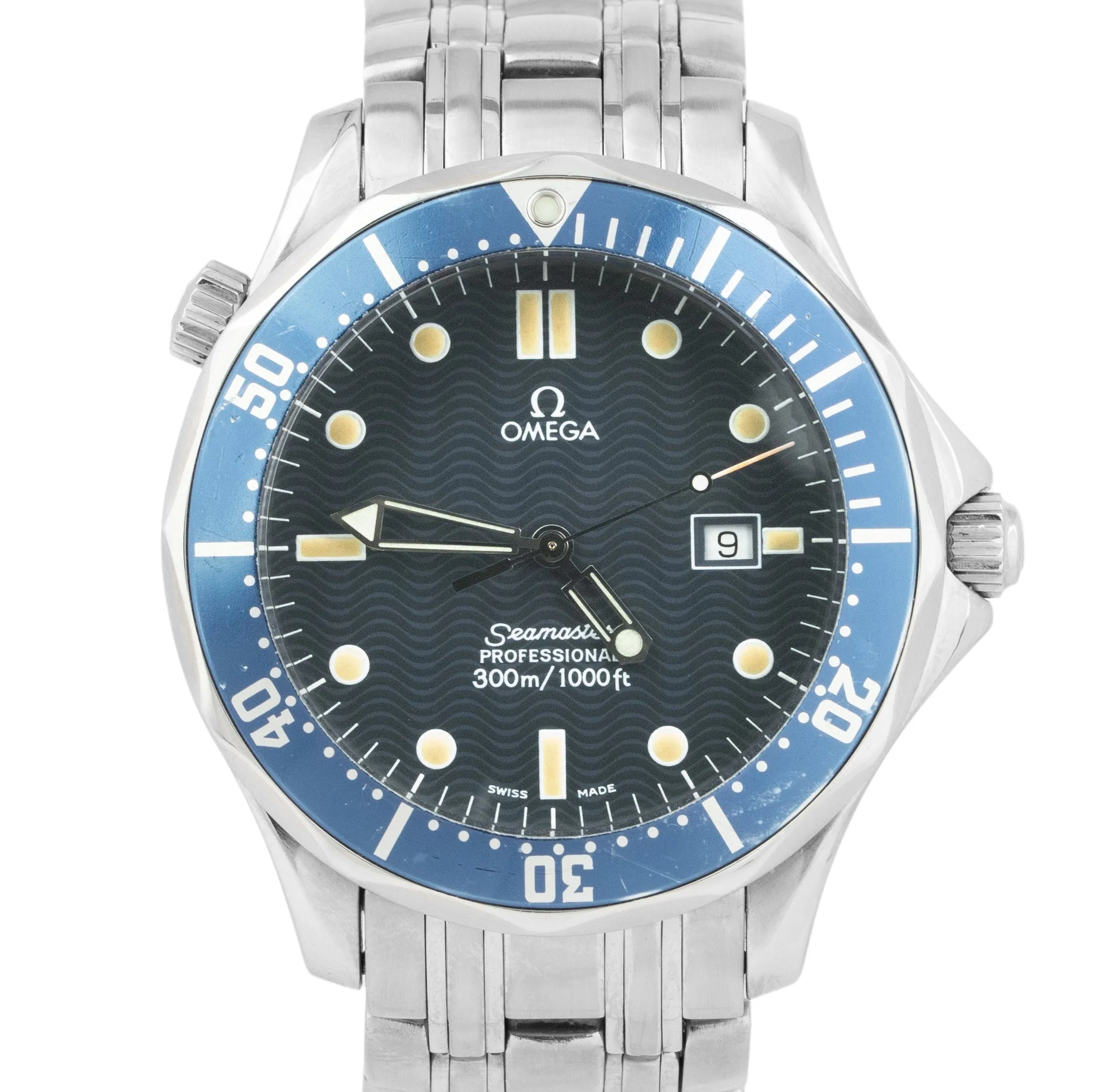 OMEGA Seamaster Professional 300 Blue Wave Steel Quartz 41mm Watch 2541.80 BOX