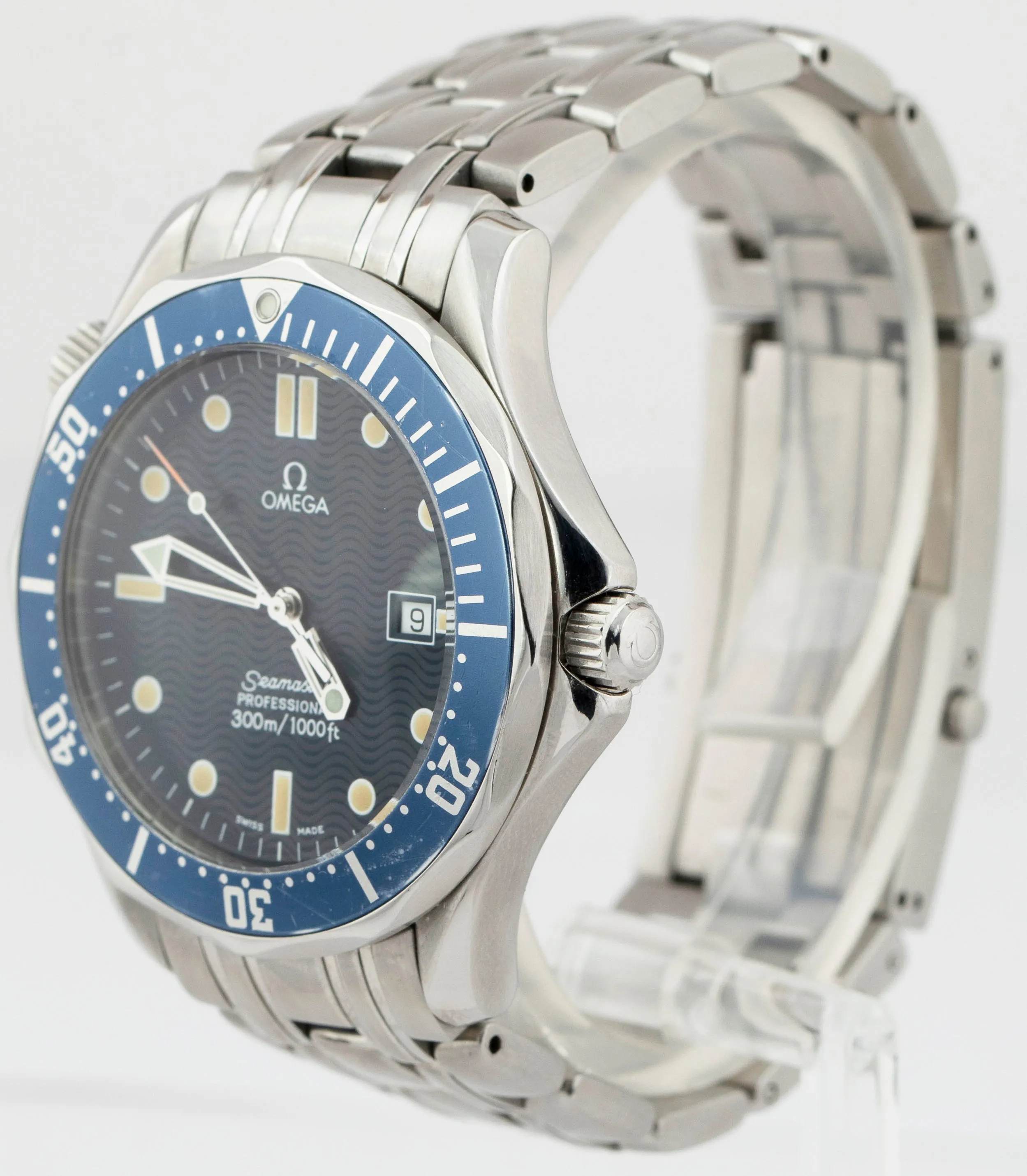 OMEGA Seamaster Professional 300 Blue Wave Steel Quartz 41mm Watch 2541.80 BOX