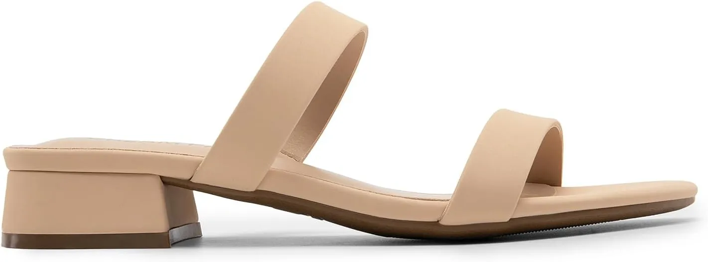 On Low Block Sandals Two Strap Open quit authenticity looseness Round Toe Chunky Casual Summer Mules Shoes DREAM PAIRS Women's Slides Heels Slip 