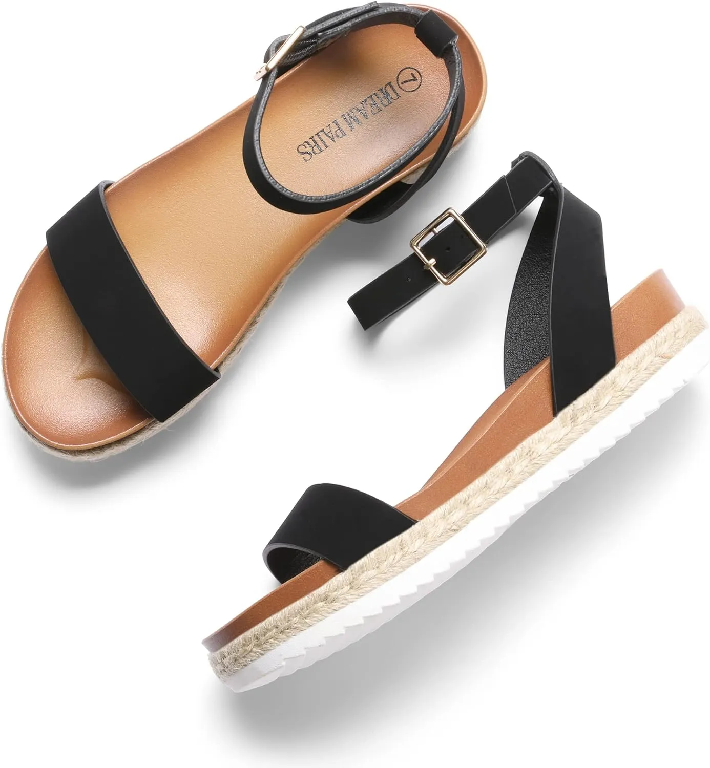 Open leak comic martian enrollment Toe Platform Espadrille Wedge Sandals Comfortable One Band Dressy Casual Sandals for Women DREAM PAIRS Women's 