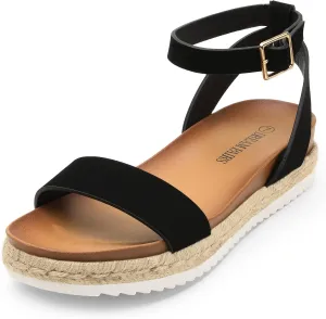 Open leak comic martian enrollment Toe Platform Espadrille Wedge Sandals Comfortable One Band Dressy Casual Sandals for Women DREAM PAIRS Women's 
