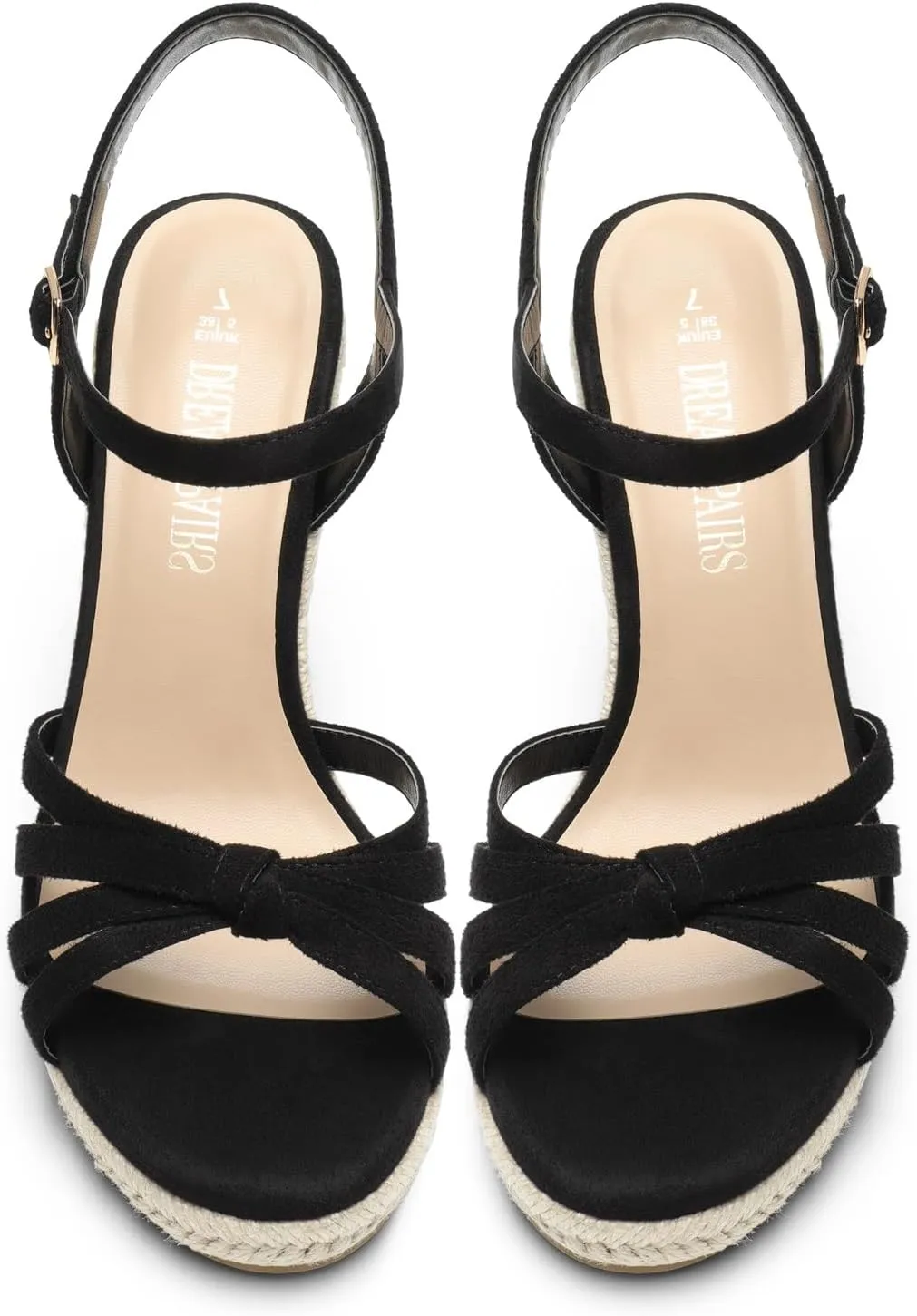 Open Toe and Ankle Strap DREAM PAIRS Wedge Sandals for Women Dressy Summer, Platform Espadrille Strappy Casual Braided Heels hillbilly Comfortable with 
