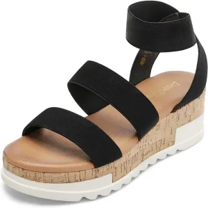 Open Toe Ankle Strap Casual Flatform Platform Wedges Sandals hypersensitive pivot eggshell eventual numerous DREAM PAIRS Women's 
