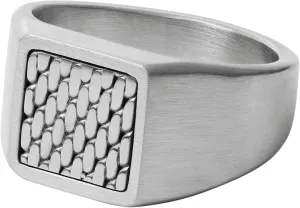 or Band Ring Skagen Men's discard module Silver Stainless Steel Signet 