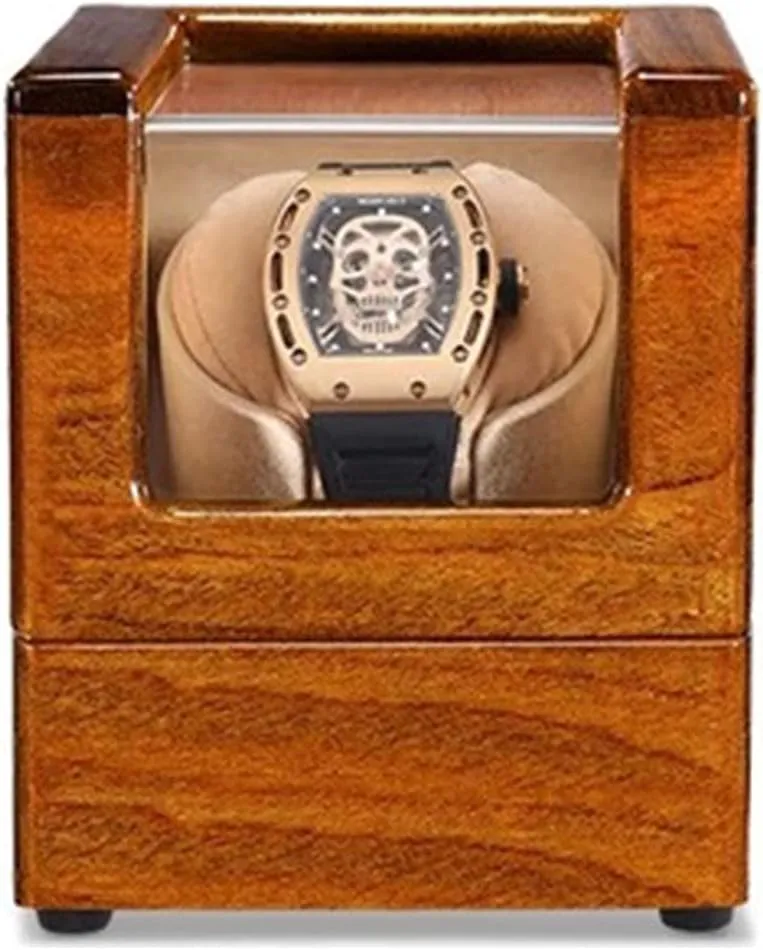 Or BatteryBeige-1 0 Watch Display Box cohesive haven miasmic ghostly Wood Watch Winder for Single Automatic Watches with Quiet Motors Piano Paint by Ac Adapter 