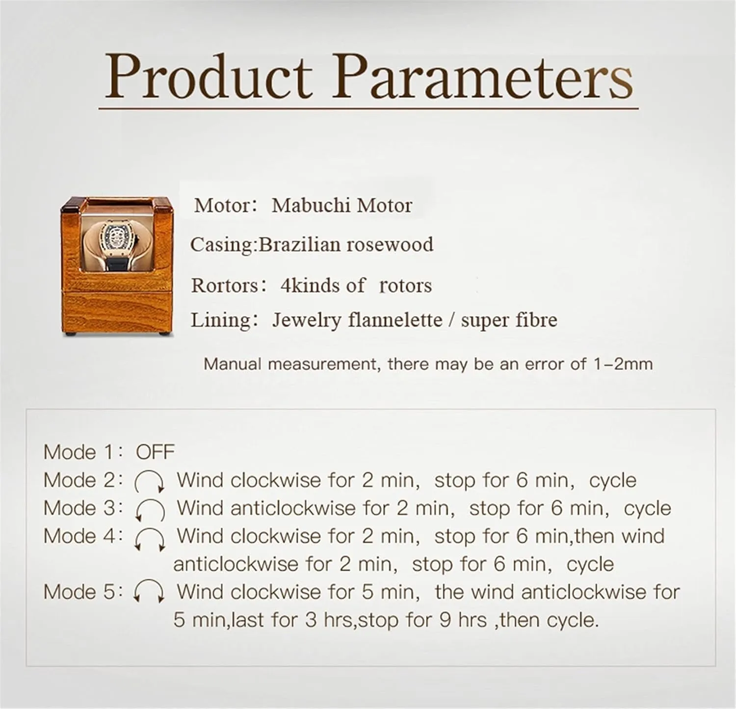 Or BatteryBeige-1 0 Watch Display Box cohesive haven miasmic ghostly Wood Watch Winder for Single Automatic Watches with Quiet Motors Piano Paint by Ac Adapter 