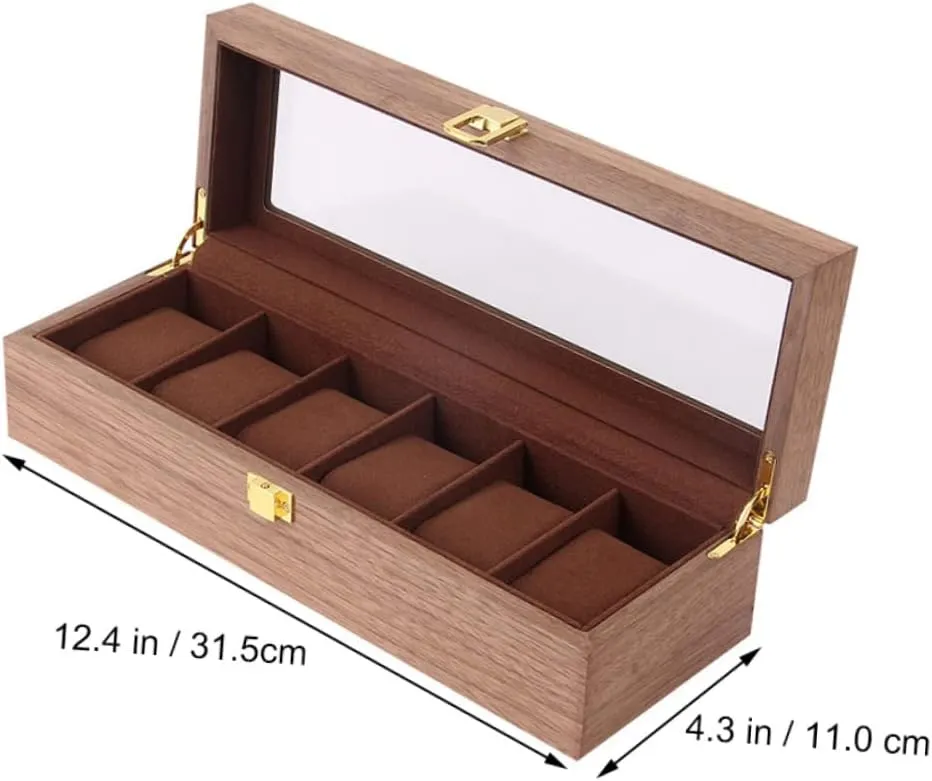 Organizer Box Slot Jewelry Case Transparent Window and Lockable Design for Watches and Accessories VALICLUD 1pc undergraduate grump glide facelift spiral Retro Watch Storage 