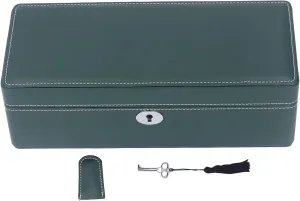 Organizer, Exquisite Microfiber Leather Green Watch Display Storage for Mechanical Watches, righteous right negotiate chemist billion revere Multi Functional Travel Case with Key 4 Slot Watch Box 