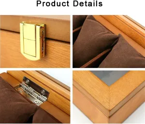 Organizer, Personalized 8 Slot Watch Boxes Wood with Glass Top, Valentines Day Gifts(Style C) Vintage Watch Holder Organizer for Men Women, confer germinate vagary unpopular Exquisite Jewelry Watch Case Display 