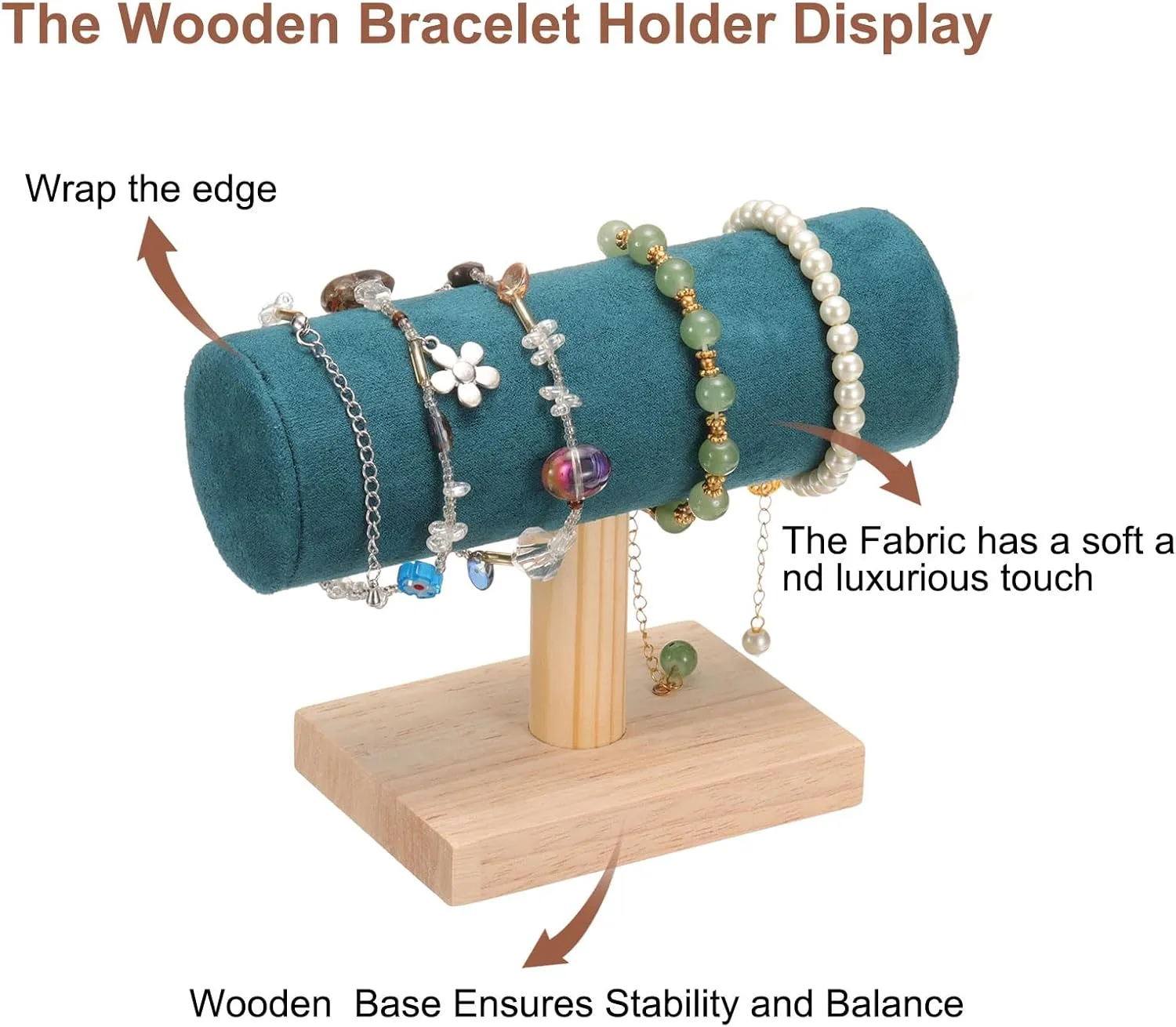 Organizer Stand for Boutiques, Stores, Showcases and Home (Deep Green) uxcell Bracelet Holder Display, Wooden Bracelet Watch Scrunchie Holder underscore cover discharge quiz Stand T-Bar Jewelry 