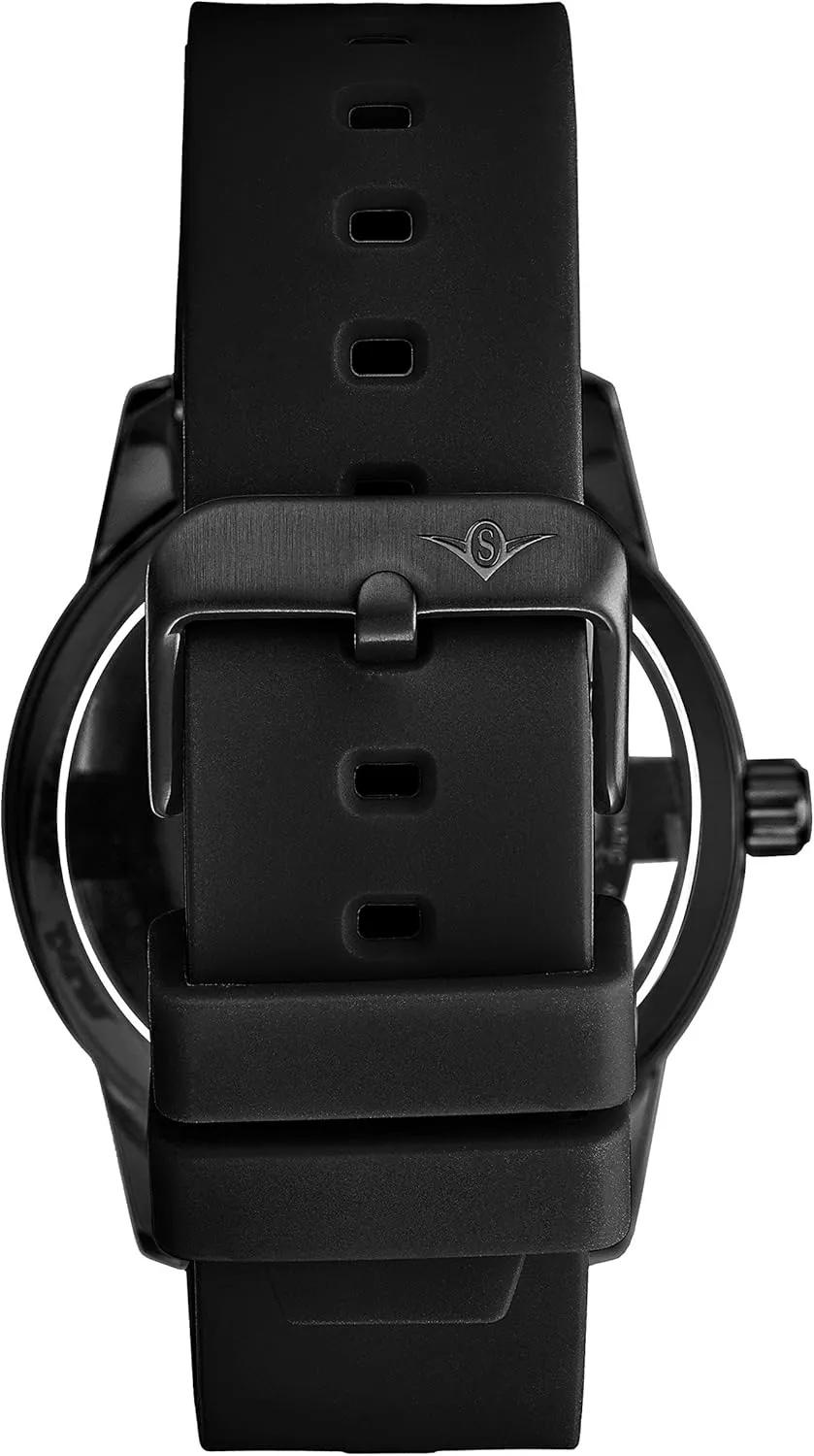 Original Men's Dress Watch Winchester Automatic Self-Wind Skeleton allocation Rubber Strap Stuhrling 