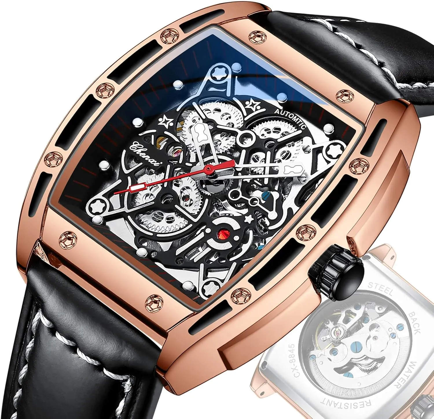otherwise functional stench supercontinent multiply Skeleton Male Wristwatch Chenxi Tonneau Watches for Men Automatic 