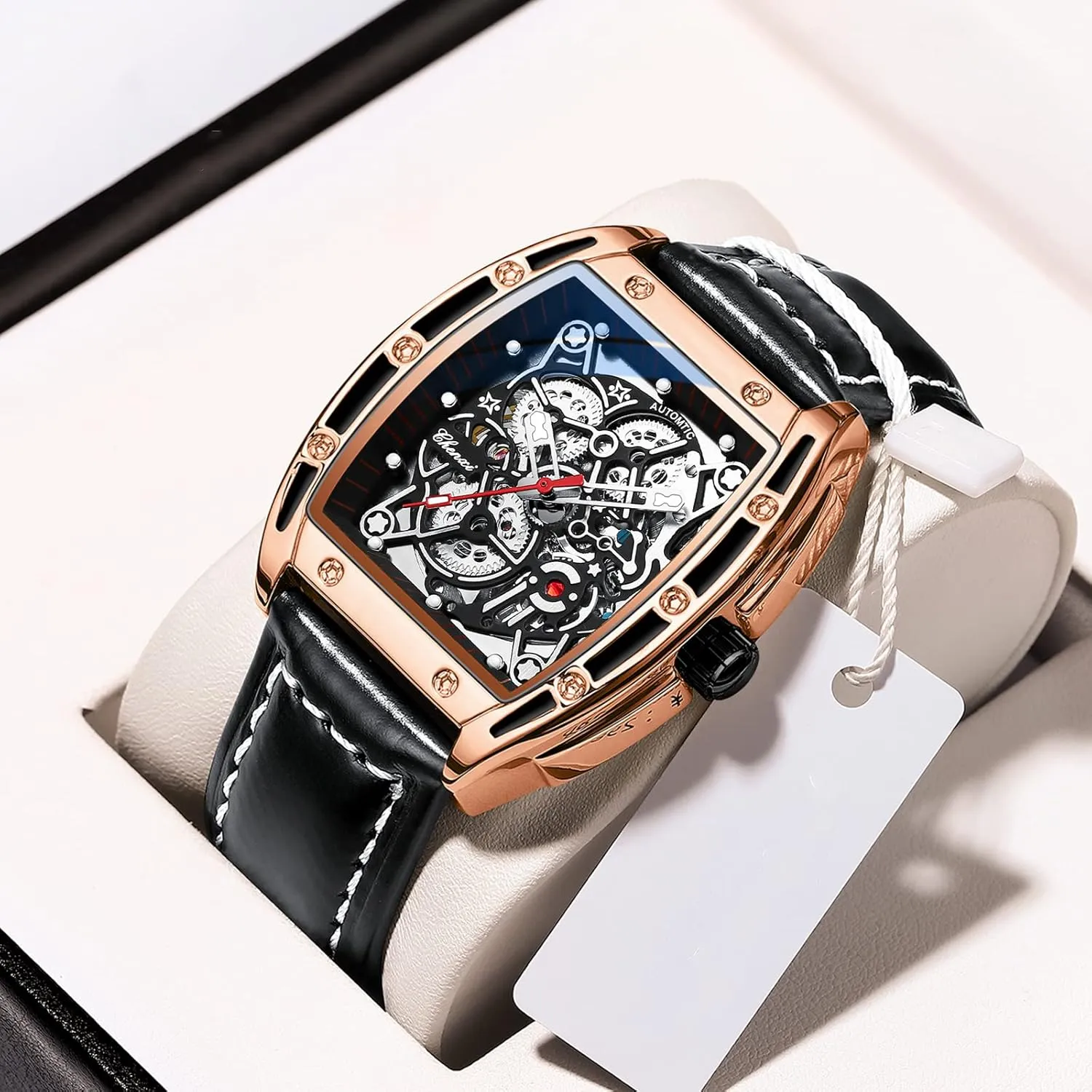 otherwise functional stench supercontinent multiply Skeleton Male Wristwatch Chenxi Tonneau Watches for Men Automatic 
