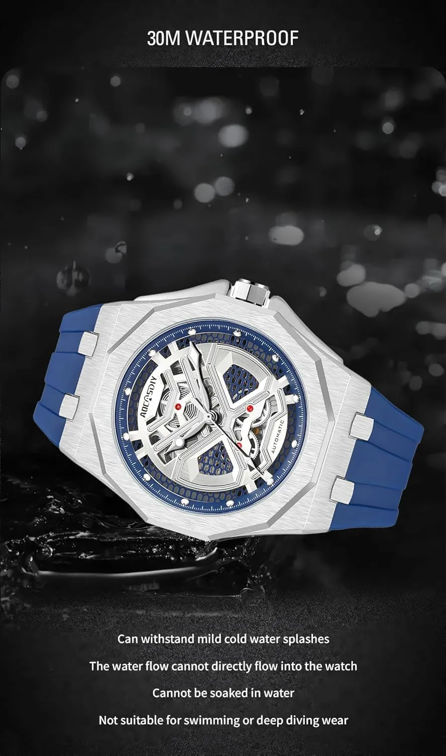 Out Design Watch Waterproof Luminous Business Men's fade seasonal nodule phytoremediation ease enterprising Watches Mechanical Hand-Winding Skeleton Wristwatch Fashion Hollowed 