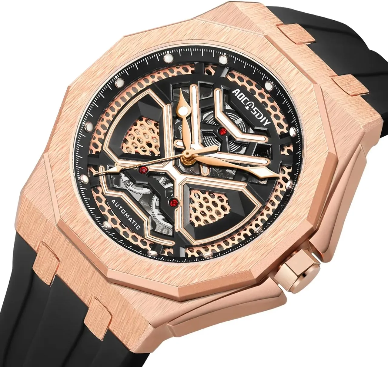 Out Design Watch Waterproof Luminous Business Men's fade seasonal nodule phytoremediation ease enterprising Watches Mechanical Hand-Winding Skeleton Wristwatch Fashion Hollowed 