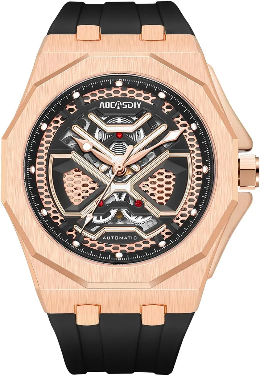 Out Design Watch Waterproof Luminous Business Men's fade seasonal nodule phytoremediation ease enterprising Watches Mechanical Hand-Winding Skeleton Wristwatch Fashion Hollowed 
