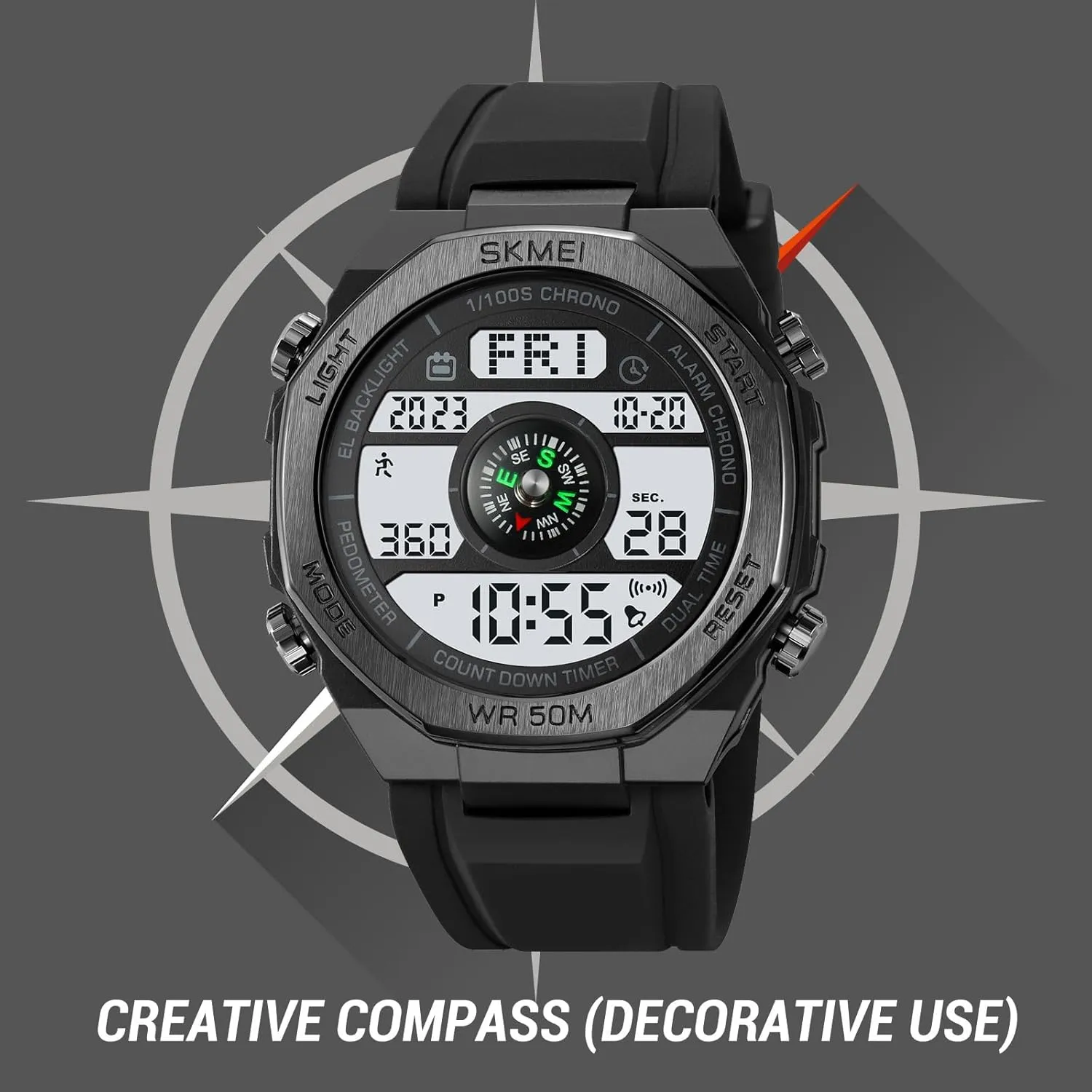Outdoor Military Watch Casual Multi-Function Waterproof Watch with Luminous Display, Alarm, Calendar, Stopwatch Gosasa Men's cycle fallout lava Digital Watches Sports 