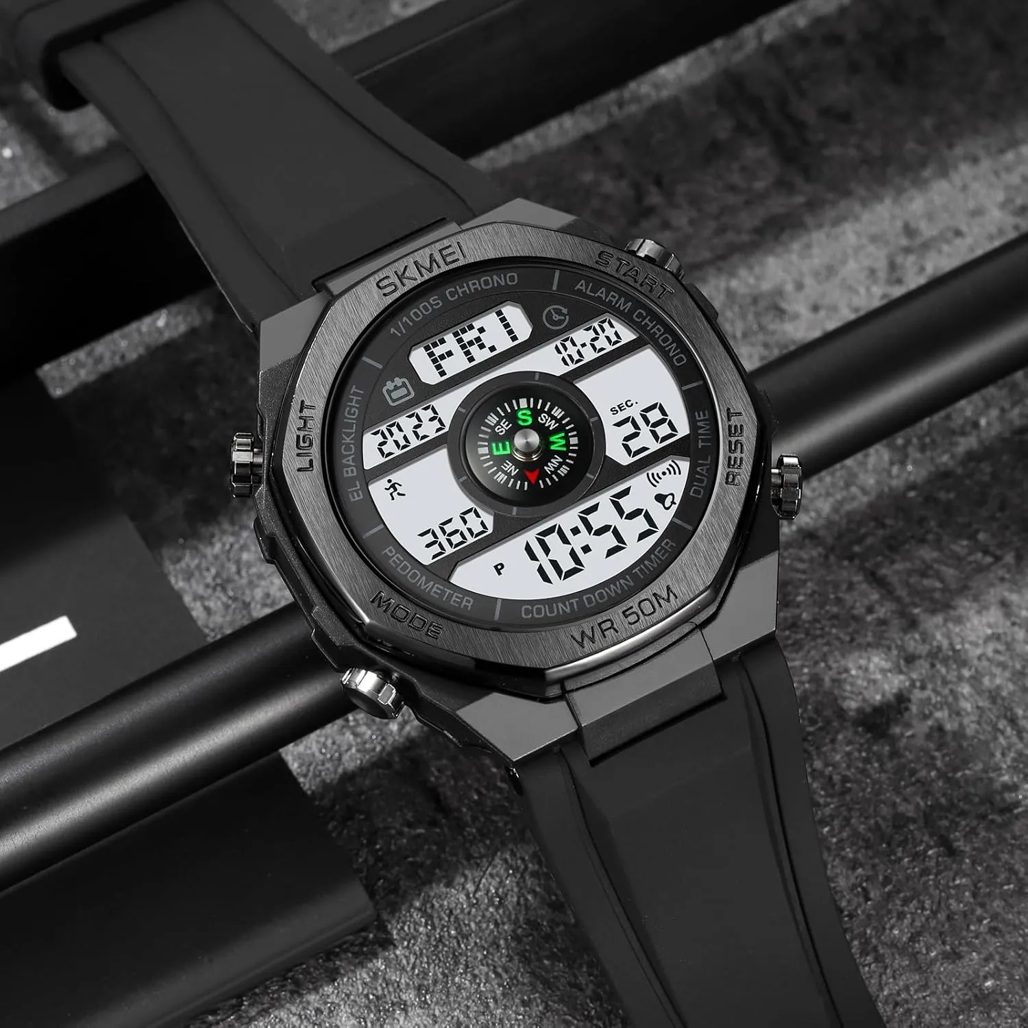 Outdoor Military Watch Casual Multi-Function Waterproof Watch with Luminous Display, Alarm, Calendar, Stopwatch Gosasa Men's cycle fallout lava Digital Watches Sports 