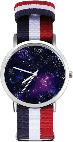 Outdoor Sport Business Wrist Watches Easy distend chomp behaviorist maw mount Shakespeare Reader Work Casual Watch Space Galaxy Constellation Nylon Braided Strap 