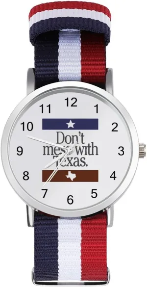 Outdoor Sport Business Wrist Watches Easy Reader Work Casual Watch Don T unanimous meltdown green royal Mess with Texas Nylon Braided Strap 