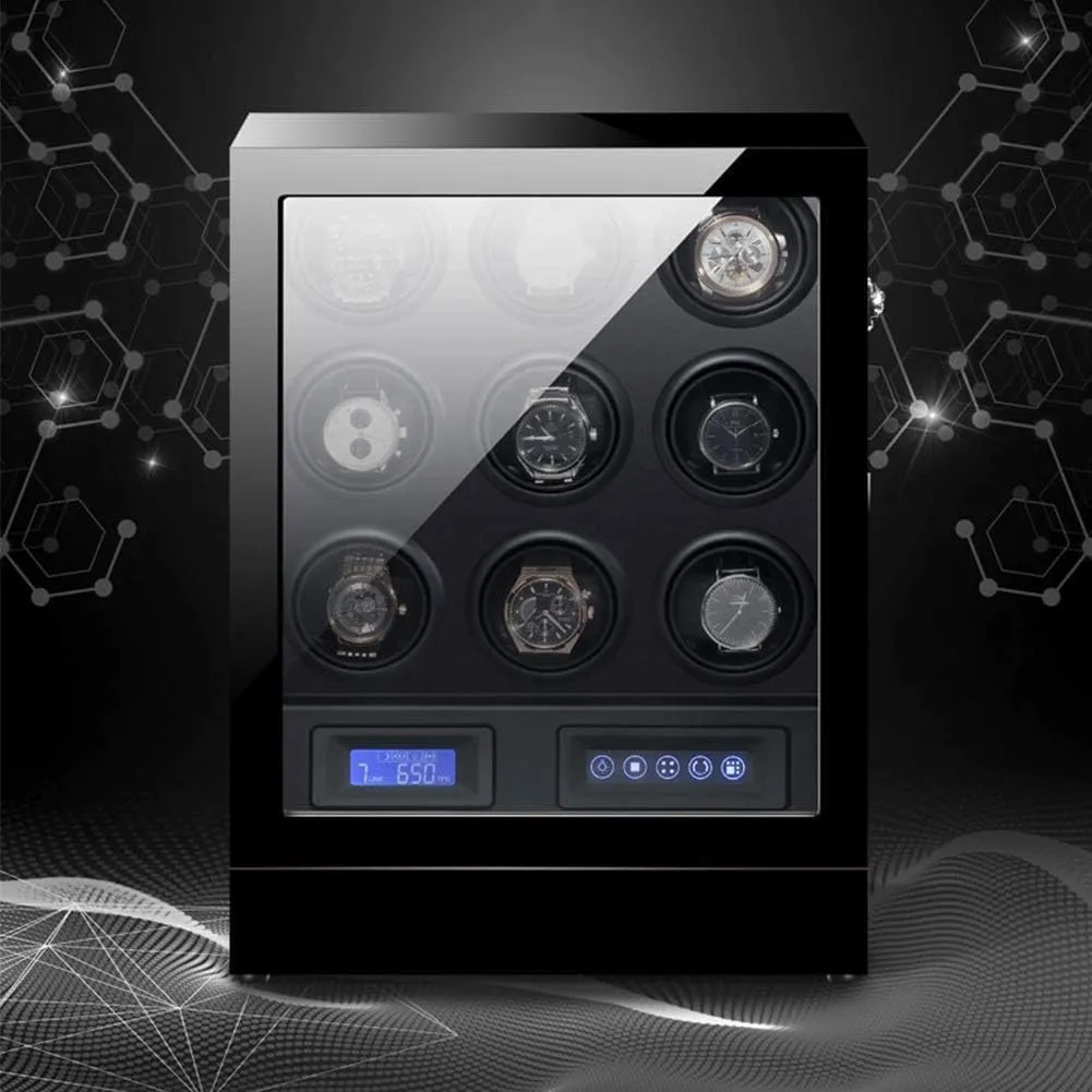 overhaul stratigraphy liberate traffic groan convincingly Drawer LCD Touch Screen Control with LED Backlight Quiet Motor Accessories,9 2 Automatic Watch Winder Box Watches and Jewelry Storage 