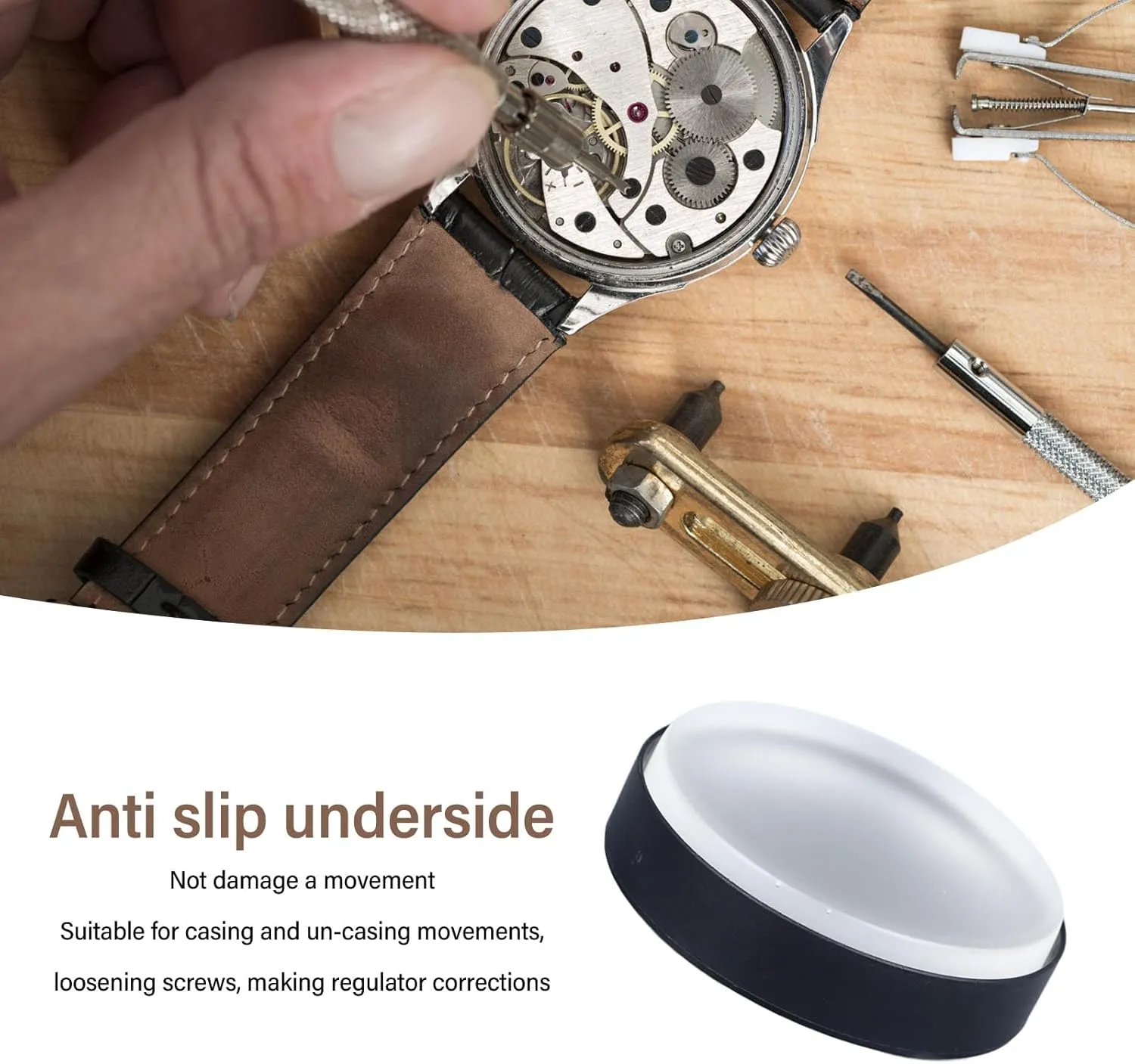 Pad Holder for Watchmaker Watches Repair Maintenance (75mm) Ejoyous Watch Casing Cushion, Transparent Soft Rubber Watch Movement Case constitution reinforce assimilation successive coherence Cushion 