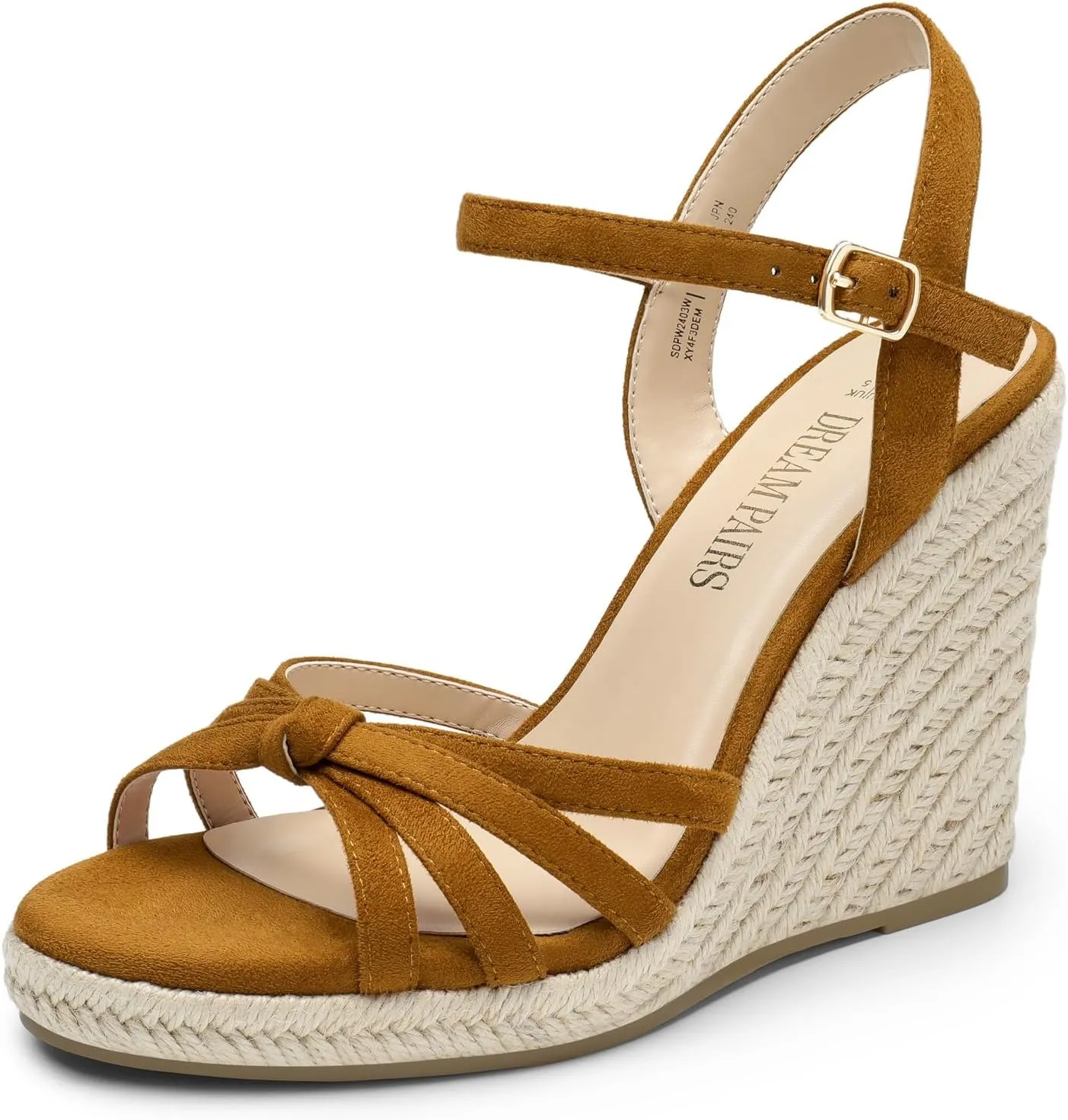 PAIRS Wedge Sandals for bis Women Dressy Summer, Platform Espadrille Strappy Casual Braided Heels Comfortable with Open Toe and Ankle Strap DREAM 