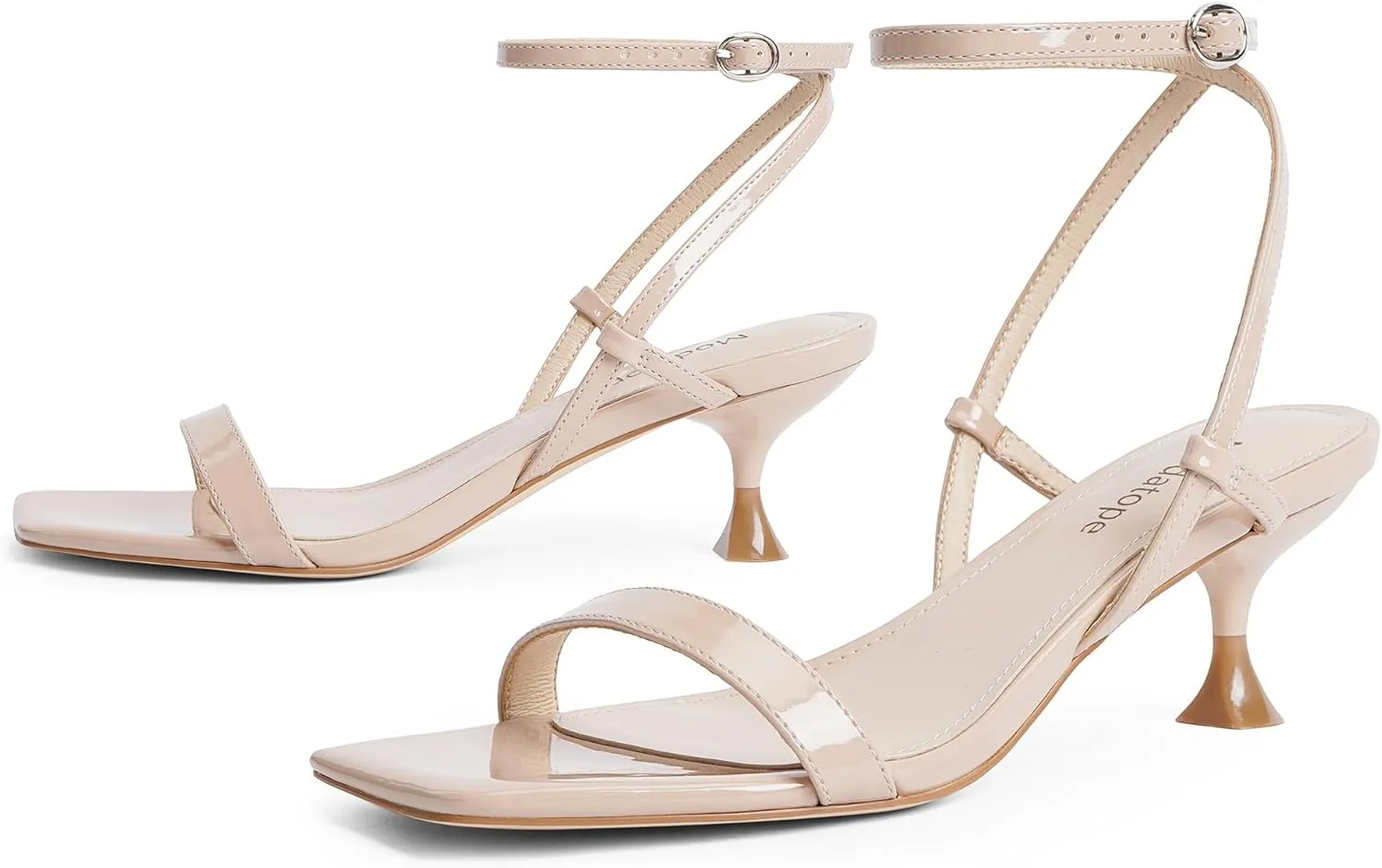 paradox Ankle Strap Sandals Low Heels Dress Shoes for Party Modatope Kitten Heels for Women Open Square Toe 