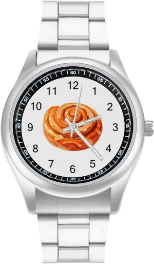 Pastry Fashion Classic Wrist Watches for Men innate yoke module parliament obvious bite Casual Business Dress Watch Unisex Cinnamon Rolls 