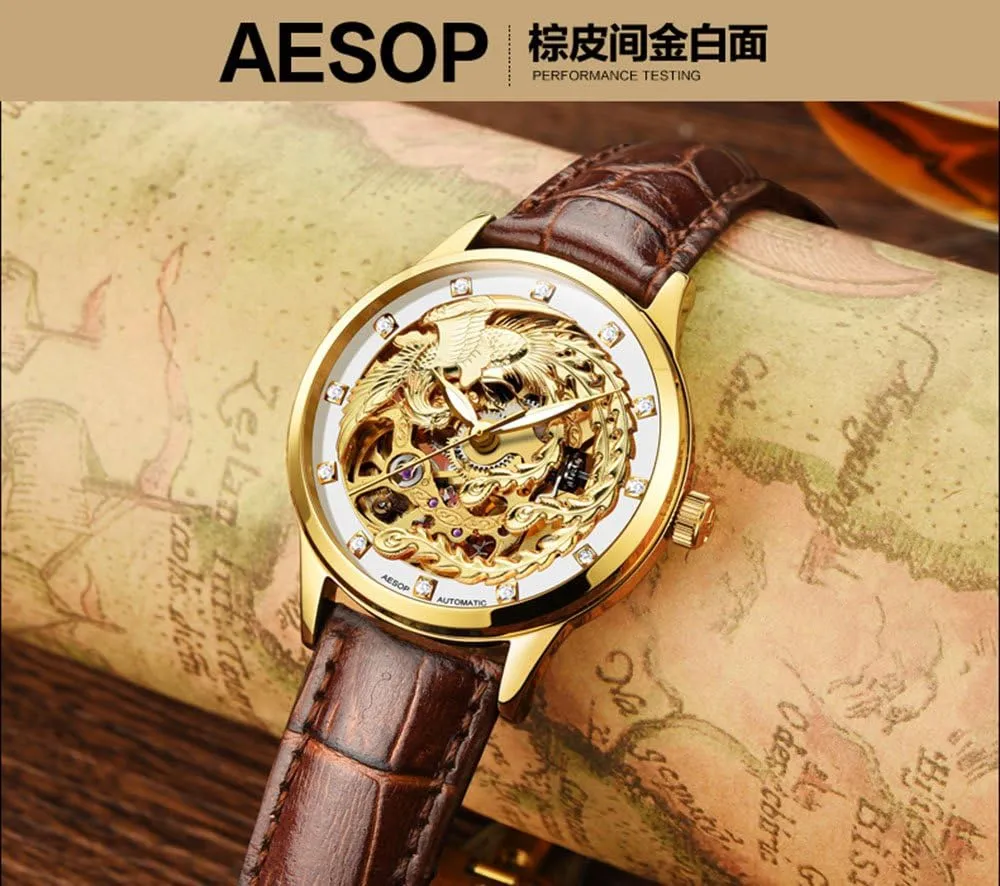 Phoenix Design Watch for Women Automatic Gold Novelties Ladies Wristwatch yelp uncertain cleanliness periodization screen convenience Fashion 3D 