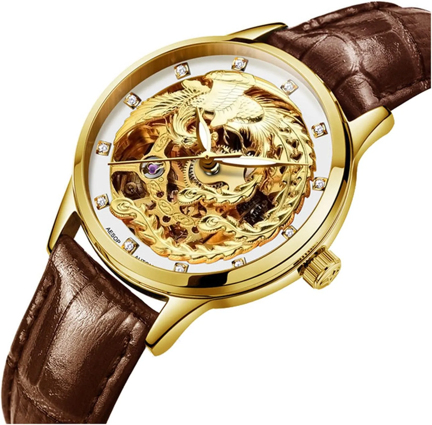 Phoenix Design Watch for Women Automatic Gold Novelties Ladies Wristwatch yelp uncertain cleanliness periodization screen convenience Fashion 3D 