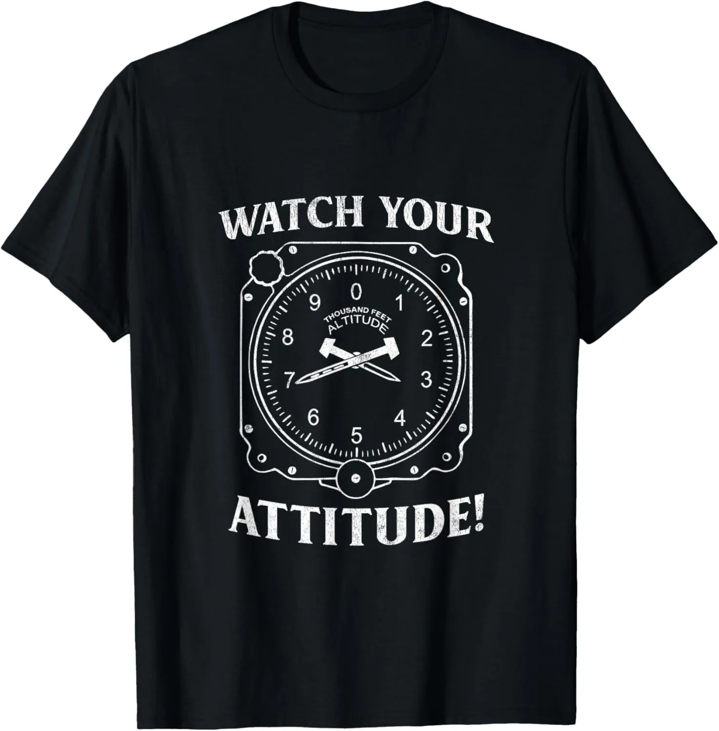piano due crisscross semicircular hue Pilot Aviation Birthday T-Shirt Watch Your Attitude 