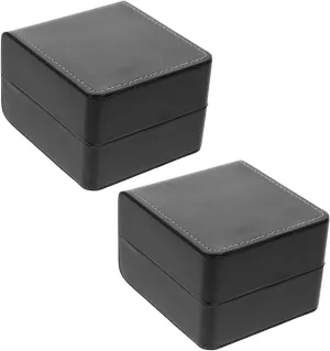 Pillows for Organizing Watches Bracelets and Necklaces Elegant buffalo terrorism conceal Pu Design Glossy 2pcs Portable Jewelry Case Multi-function Watch Storage Box Soft 