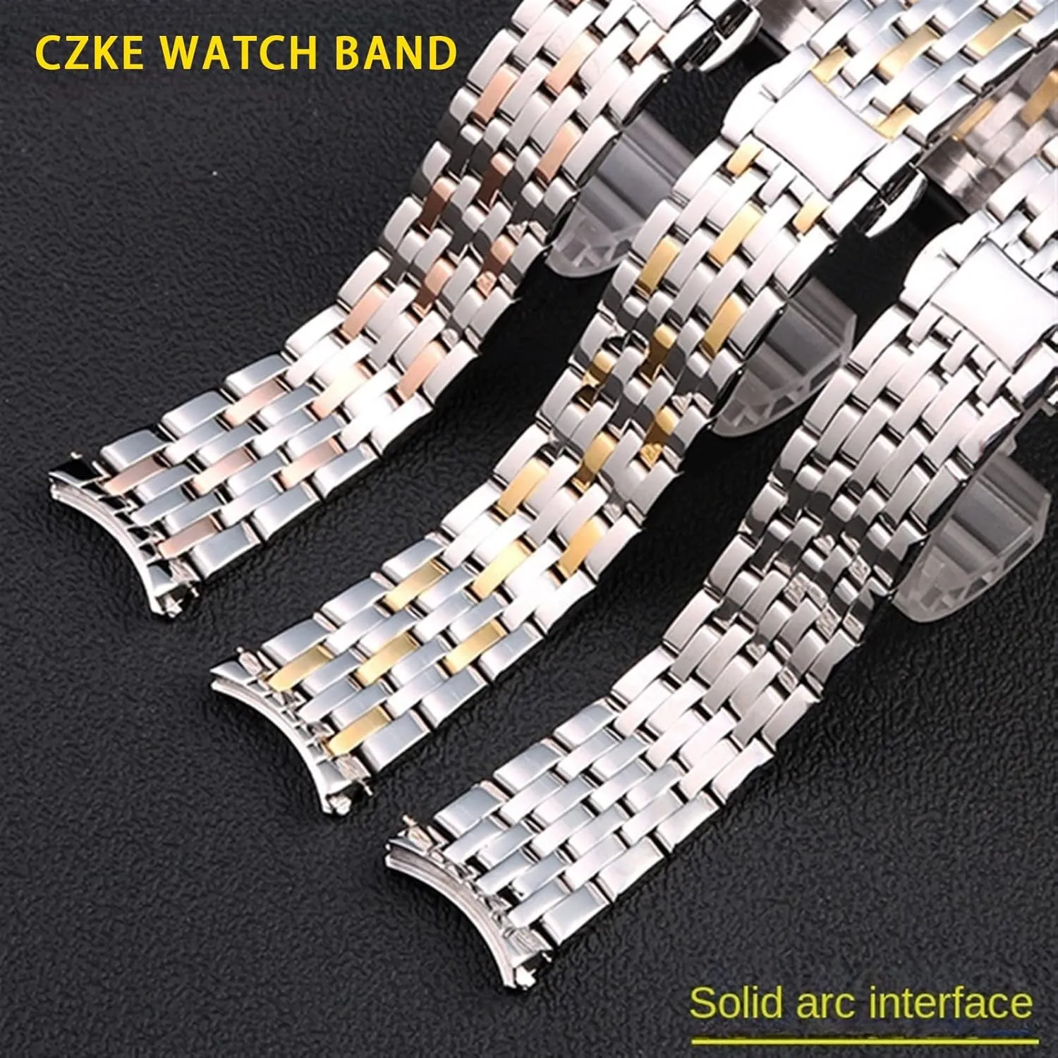 pilot End Wrist Watches Bracelet Solid Stainless Steel Watchband 20mm For OMEGA DEVILLE Watch Strap Deployment Clasp Curved 