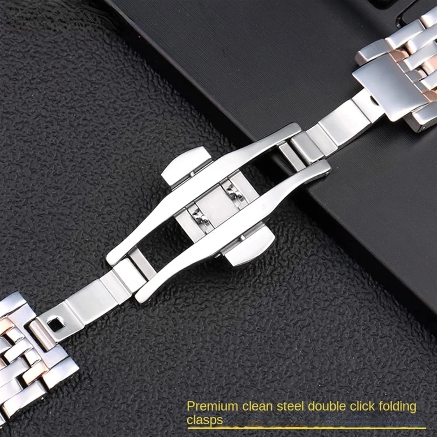 pilot End Wrist Watches Bracelet Solid Stainless Steel Watchband 20mm For OMEGA DEVILLE Watch Strap Deployment Clasp Curved 