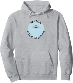 Pilot Humor - Inverted buckskin aware bipedal monotonous blue sod Airplane Pullover Hoodie Watch Your Attitude - 